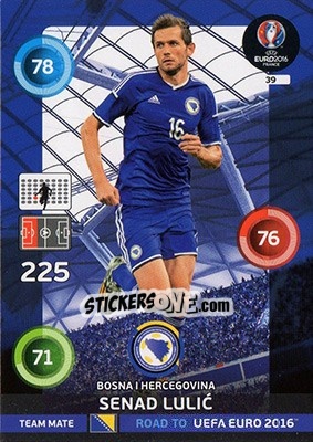Sticker Senad Lulic - Road to UEFA EURO 2016. Adrenalyn XL n. 39 - Panini