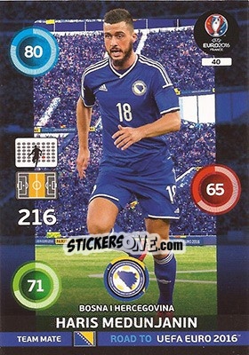 Figurina Haris Medunjanin - Road to UEFA EURO 2016. Adrenalyn XL - Panini