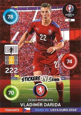 Figurina Vladimír Darida - Road to UEFA EURO 2016. Adrenalyn XL - Panini