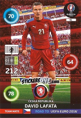 Sticker David Lafata - Road to UEFA EURO 2016. Adrenalyn XL - Panini