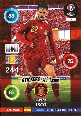 Cromo Isco - Road to UEFA EURO 2016. Adrenalyn XL - Panini