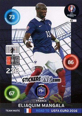 Sticker Eliaquim Mangala - Road to UEFA EURO 2016. Adrenalyn XL n. 83 - Panini