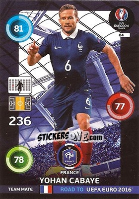 Sticker Yohan Cabaye - Road to UEFA EURO 2016. Adrenalyn XL - Panini