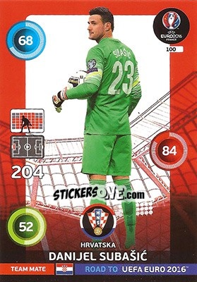 Sticker Danijel Subašic - Road to UEFA EURO 2016. Adrenalyn XL n. 100 - Panini