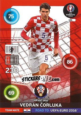 Cromo Vedran Corluka - Road to UEFA EURO 2016. Adrenalyn XL - Panini