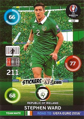 Sticker Stephen Ward - Road to UEFA EURO 2016. Adrenalyn XL - Panini
