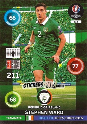 Sticker Stephen Ward - Road to UEFA EURO 2016. Adrenalyn XL n. 112 - Panini