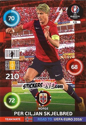 Sticker Per Ciljan Skjelbred - Road to UEFA EURO 2016. Adrenalyn XL n. 131 - Panini
