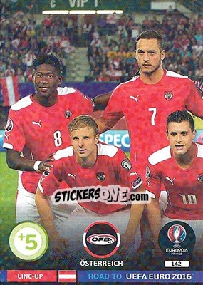 Sticker Line-Up 1 - Road to UEFA EURO 2016. Adrenalyn XL n. 142 - Panini
