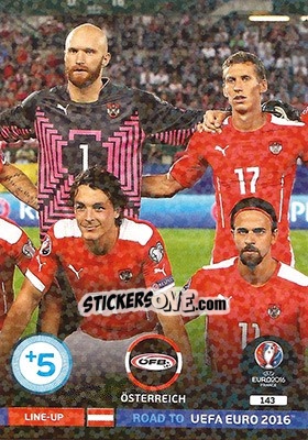 Sticker Line-Up 2 - Road to UEFA EURO 2016. Adrenalyn XL n. 143 - Panini