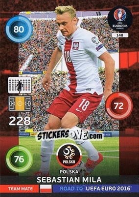 Sticker Sebastian Mila - Road to UEFA EURO 2016. Adrenalyn XL n. 148 - Panini