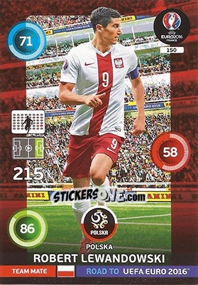 Sticker Robert Lewandowski - Road to UEFA EURO 2016. Adrenalyn XL - Panini