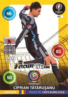 Sticker Ciprian Tătărușanu - Road to UEFA EURO 2016. Adrenalyn XL n. 163 - Panini