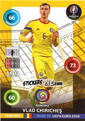 Sticker Vlad Chiricheș - Road to UEFA EURO 2016. Adrenalyn XL n. 164 - Panini
