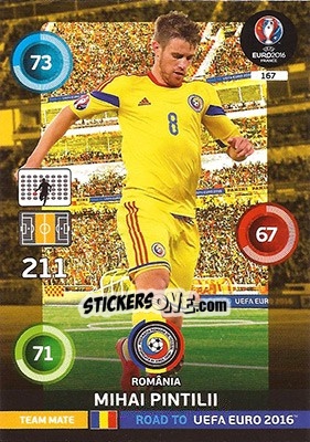 Sticker Mihai Pintilii - Road to UEFA EURO 2016. Adrenalyn XL n. 167 - Panini