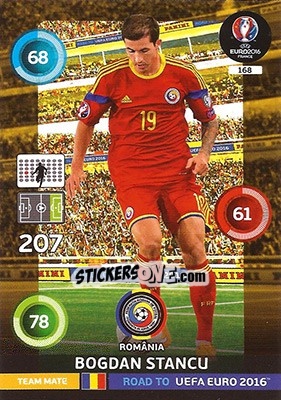 Sticker Bogdan Stancu - Road to UEFA EURO 2016. Adrenalyn XL n. 168 - Panini