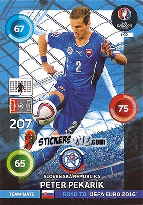 Sticker Peter Pekarík - Road to UEFA EURO 2016. Adrenalyn XL n. 192 - Panini