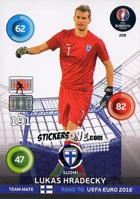 Sticker Lukas Hradecky - Road to UEFA EURO 2016. Adrenalyn XL - Panini