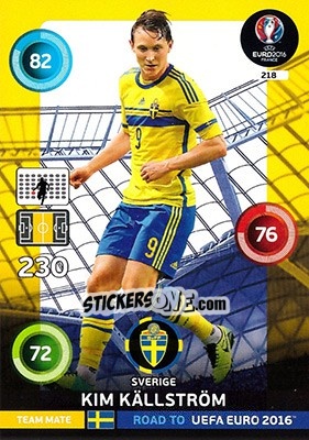 Sticker Kim Källström - Road to UEFA EURO 2016. Adrenalyn XL n. 218 - Panini