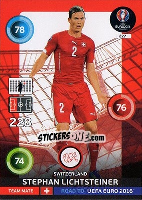 Sticker Stephan Lichtsteiner - Road to UEFA EURO 2016. Adrenalyn XL n. 227 - Panini
