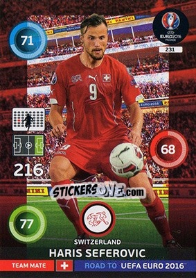 Sticker Haris Seferovic - Road to UEFA EURO 2016. Adrenalyn XL n. 231 - Panini