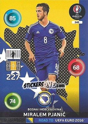 Sticker Miralem Pjanic - Road to UEFA EURO 2016. Adrenalyn XL n. 245 - Panini