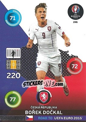 Sticker Bořek Dockal - Road to UEFA EURO 2016. Adrenalyn XL n. 246 - Panini