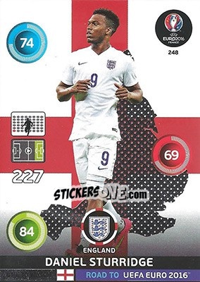 Sticker Daniel Sturridge - Road to UEFA EURO 2016. Adrenalyn XL n. 248 - Panini