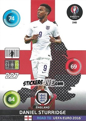 Sticker Daniel Sturridge - Road to UEFA EURO 2016. Adrenalyn XL - Panini