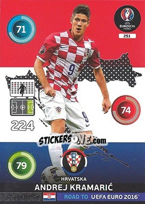 Sticker Andrej Kramaric - Road to UEFA EURO 2016. Adrenalyn XL n. 251 - Panini