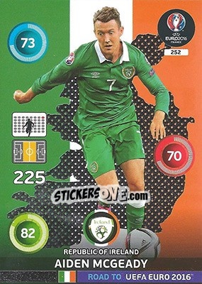 Sticker Aiden McGeady - Road to UEFA EURO 2016. Adrenalyn XL n. 252 - Panini