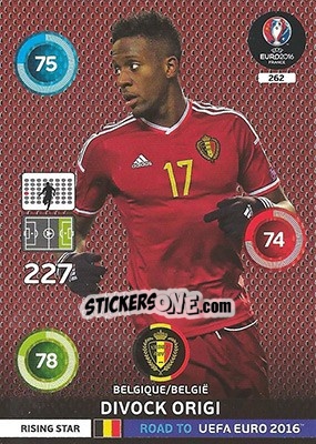 Sticker Divock Origi - Road to UEFA EURO 2016. Adrenalyn XL n. 262 - Panini