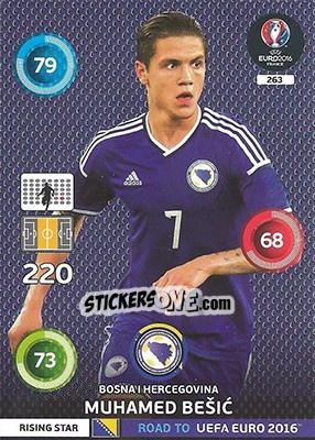 Sticker Muhamed Bešic - Road to UEFA EURO 2016. Adrenalyn XL n. 263 - Panini