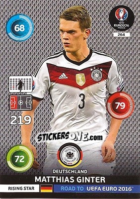 Sticker Matthias Ginter - Road to UEFA EURO 2016. Adrenalyn XL n. 264 - Panini