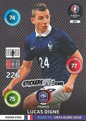 Sticker Lucas Digne - Road to UEFA EURO 2016. Adrenalyn XL - Panini