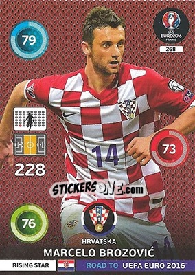 Sticker Marcelo Brozovic - Road to UEFA EURO 2016. Adrenalyn XL n. 268 - Panini