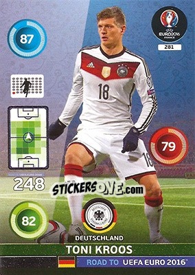 Sticker Toni Kroos - Road to UEFA EURO 2016. Adrenalyn XL n. 281 - Panini