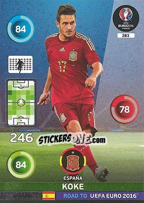 Sticker Koke - Road to UEFA EURO 2016. Adrenalyn XL n. 283 - Panini