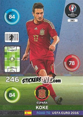 Cromo Koke - Road to UEFA EURO 2016. Adrenalyn XL - Panini