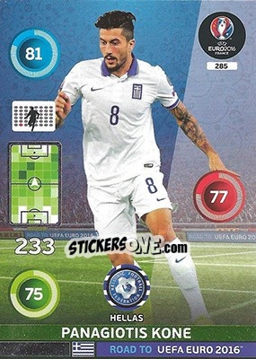 Sticker Panagiotis Kone - Road to UEFA EURO 2016. Adrenalyn XL n. 285 - Panini