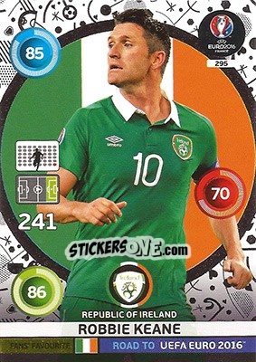 Sticker Robbie Keane - Road to UEFA EURO 2016. Adrenalyn XL n. 295 - Panini