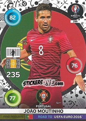Sticker João Moutinho - Road to UEFA EURO 2016. Adrenalyn XL n. 299 - Panini