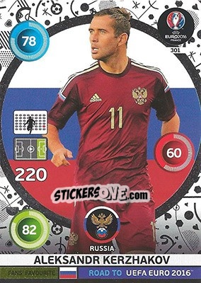 Sticker Aleksandr Kerzhakov - Road to UEFA EURO 2016. Adrenalyn XL n. 301 - Panini