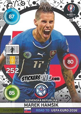 Cromo Marek Hamšík - Road to UEFA EURO 2016. Adrenalyn XL n. 302 - Panini