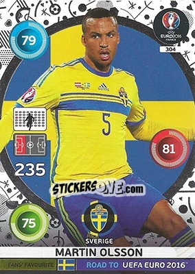 Figurina Martin Olsson - Road to UEFA EURO 2016. Adrenalyn XL - Panini