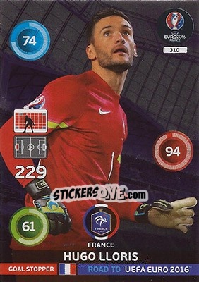 Cromo Hugo Lloris - Road to UEFA EURO 2016. Adrenalyn XL - Panini