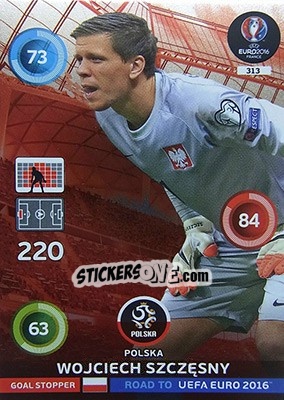 Sticker Wojciech Szczęsny - Road to UEFA EURO 2016. Adrenalyn XL - Panini