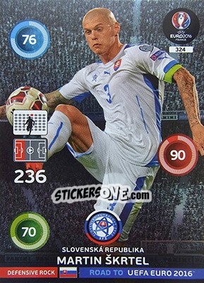Sticker Martin Škrtel - Road to UEFA EURO 2016. Adrenalyn XL n. 324 - Panini