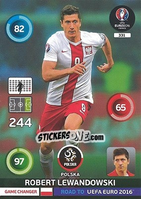 Cromo Robert Lewandowski - Road to UEFA EURO 2016. Adrenalyn XL - Panini