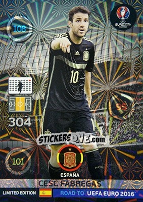 Sticker Cesc Fàbregas - Road to UEFA EURO 2016. Adrenalyn XL n. LE-CF - Panini